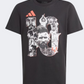 Adidas Messi Graphic Kids Boys Football T-Shirt Black/Grey/Orange