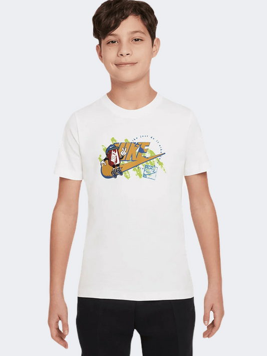 Nike Sportswear Boxy 1 Futura Boys Lifestyle T-Shirt White