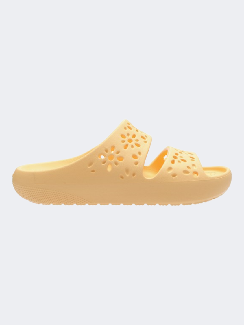 Crocs Classic Floral Cut Out Clog Unisex Lifestyle Slippers Golden Hour