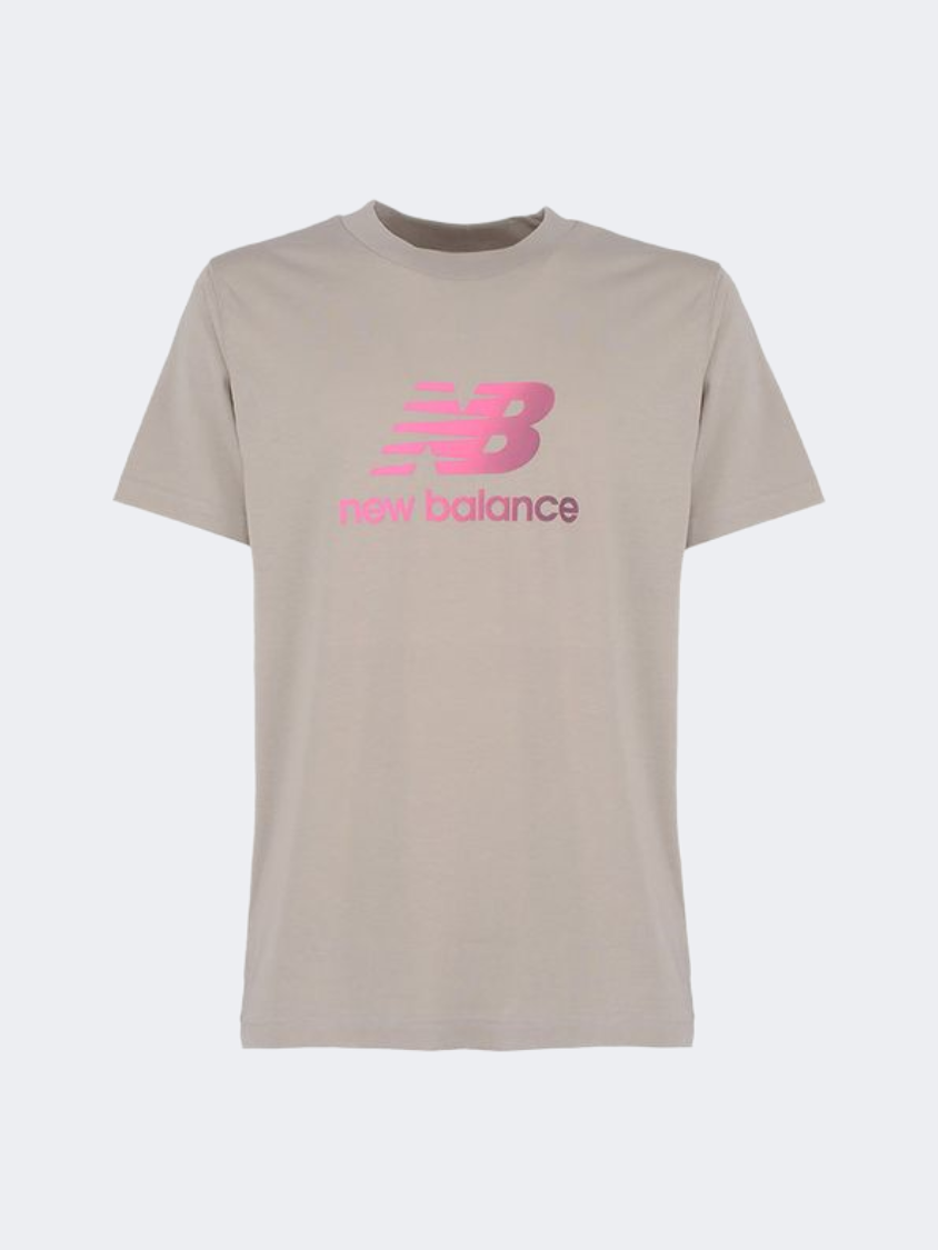 New Balance Essential Gradient Logo Men Lifestyle T-Shirt Arid Stone