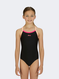 Zoggs Kerrawa Strikeback Girls Swimming Monokini Black/Pink