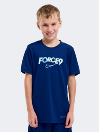 Nike Erling Haaland Academy Boys Football T-Shirt Blue