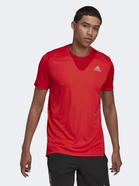 Adidas Own The Run Cooler Men Running T-Shirt Vivid Red/Silver