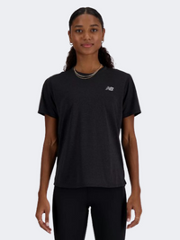 New Balance Athletics Women Performanc T-Shirt Black Heather