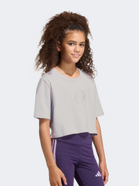 Adidas Girls Glam Loose Fit Tshirt Ice Lavender