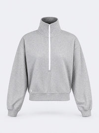 Oil & Gaz Cozy Women Lifestyle  1/2 Zip Pullover Grey
