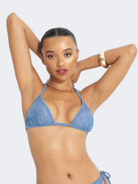 Blue Point Sparkle On Women Swim Bra Dusty Blue