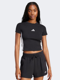 Adidas Essentials 3 Stripes Slim Women Sportswear T-Shirt Black/White