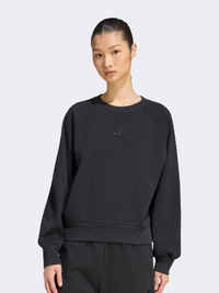 Adidas Kit Small Logo Loose Fit Plain Women Sportswear Sweatshirt Black