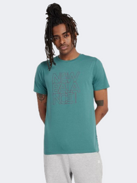 New Balance Essential Heathertech Graphic Men Performanc T-Shirt New Spruce