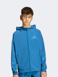 Adidas Z.N.E. Woven Travel Cover Up Kids-Boys Sportswear Track Top Dusky Petrol