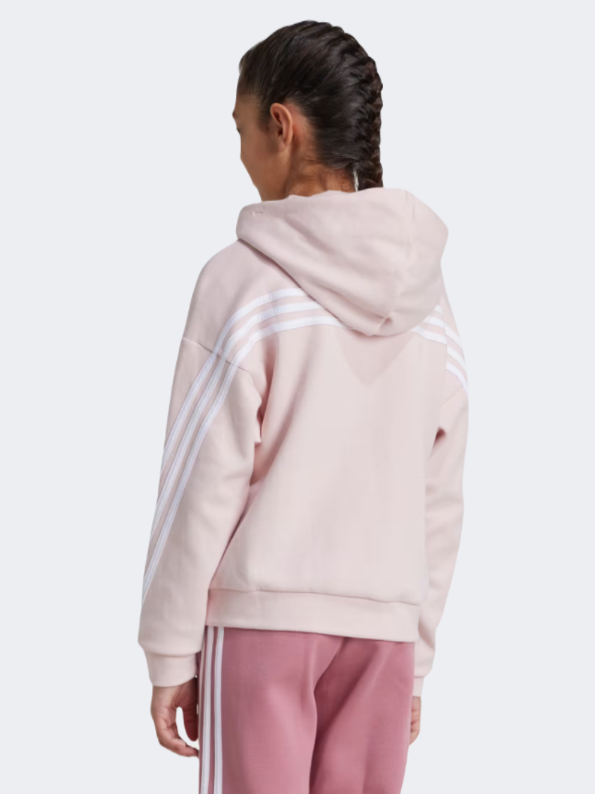 Adidas Future Icons 3 Stripes Kids-Girls Sportswear Hoody Sandy Pink/White