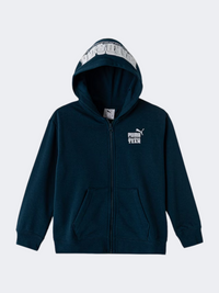 Puma Mid 90S Relaxed Full Zip Boys Lifestyle Hoody Petrol