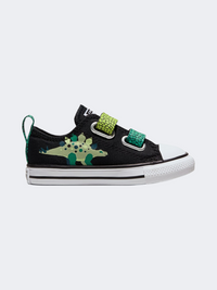 Converse Chuck Taylor All Star 2V Dinos Infant-Boys Lifestyle Shoes Black/White/Neon