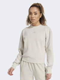 Adidas D4T Knit Crew Women Training Sweatshirt Beige