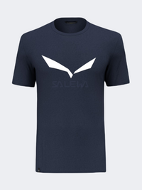 Salewa Solidlogo Dry Men Hiking T-Shirt Blue Navy Blazer