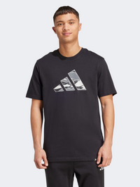 Adidas Camo Logo Graphic Men Sportswear T-Shirt Black