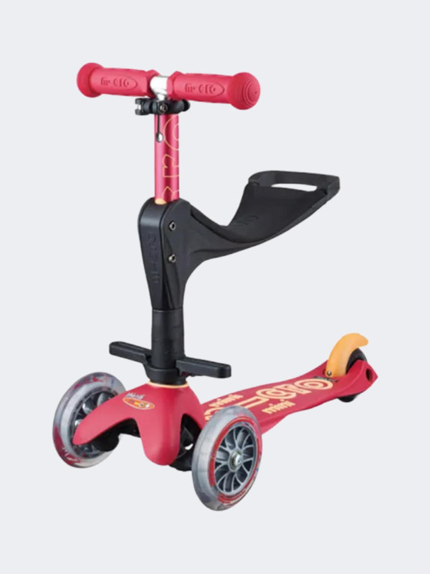 Micro Mini Deluxe 3-In-1 Deluxe Plus Kids Skating Scooter Ruby Red