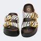 Ateneo Leather Women Beach Slippers Zebra