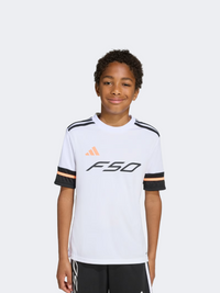 Adidas F50 Kids-Boys Football T-Shirt White/Black