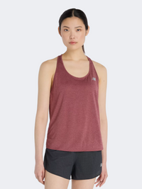 New Balance Athletics Women Performanc Tank Burgundy Heather