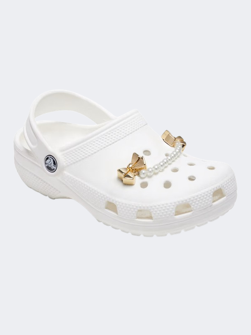 Crocs Pearl And Bow Chain Unisex Lifestyle Pins White/Gold