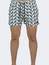 Blue Point Smoke Screen Men Beach Swim Short White