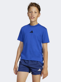 Adidas Essentials Kids Boys Sportswear T-Shirt Royal Blue/Black