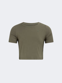Oil And Gaz Round Neck Women Lifestyle T-Shirt Olive
