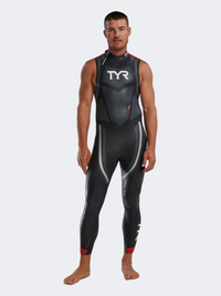 Tyr Hurricane Cat 5 Sleeveless Men Swimming 5Mm Wet Suit Silver/Red