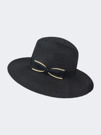 Stamion Elegant With Bow Women Beach Hat Black/Beige