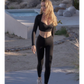 Wiskii V-Waist Yoga Women Sportswear Tight Black