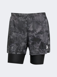 Adidas Own The Run Spray Dye 2-In-1 Men Running Short Grey/Black