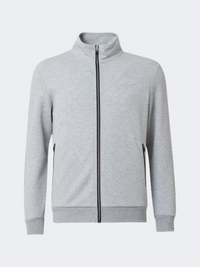 Erke Full Zip Plain Men Running Sweatshirt Heather Grey