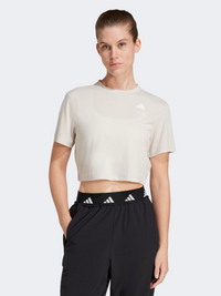 Adidas Train Essentials Boxy Workout Women Training T-Shirt Beige