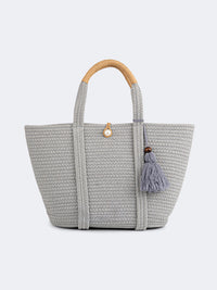 Oil And Gaz Chic Women Beach Bag Grey