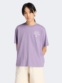 New Balance Lc Athletics Logo Women Lifestyle T-Shirt Candied Violet
