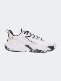Under Armour Lockdown 8 Men Basketball Shoes White/Metallic Gold