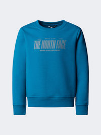 The North Face Reflective Logo Relaxed Vrew Boys Lifestyle Sweatshirt Dusk Blue