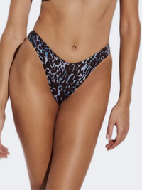 Lida High Leg Women Swim Slip Blue Panthere