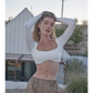 Wiskii Long Sleeve Women Sportswear Bra Ivory