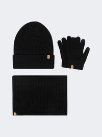 Oil And Gaz Comfy Kids Lifestyle Set Of Gloves+Hat+Scarf Black