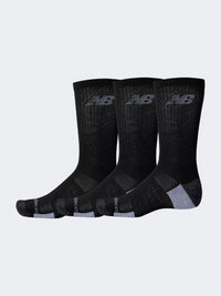 New Balance Performance Cushioned Crew 3 Pack Unisex Performance Sock Black