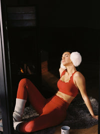 Wiskii High-Waist Energy Women Sportswear 7/8 Tight Fire Cracker