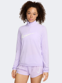 Nike Swoosh Hbr Mid Women Running Long Sleeve Lilac Bloom/White