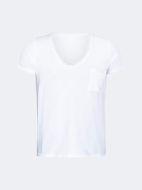 Oil And Gaz Classic Women Lifestyle V-Neck T-Shirt White