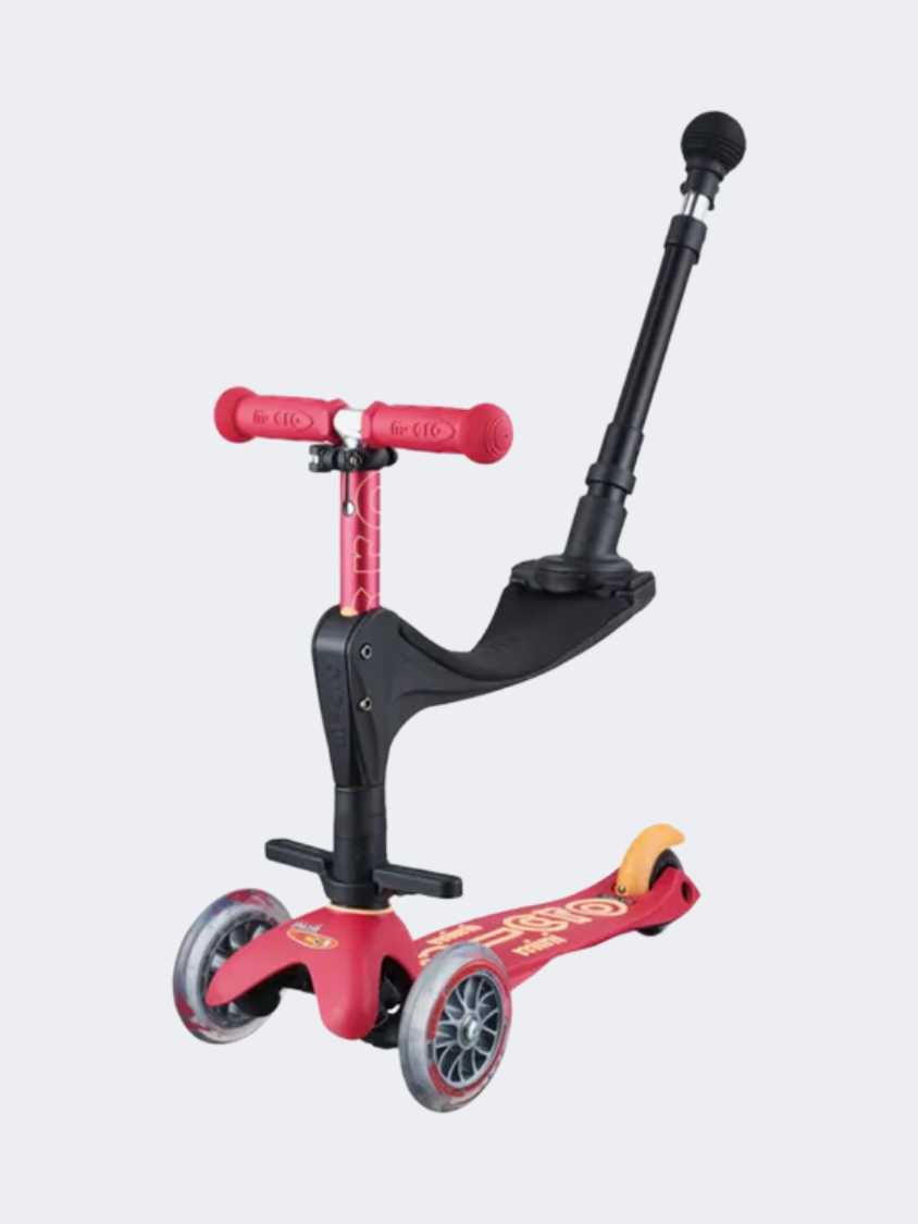 Micro Mini Deluxe 3-In-1 Deluxe Plus Kids Skating Scooter Ruby Red