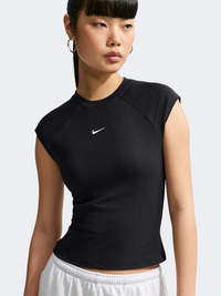 Nike Sportswear Chill Knit Rib Women Lifestyle T-Shirt Black/White