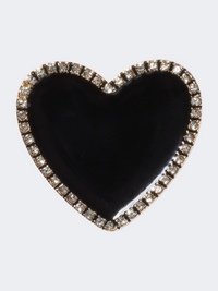 Crocs Black Heart With Gold Outline Unisex Lifestyle Pins Black/Gold