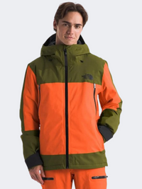 The North Face Mount Bre Men Skiing Jacket Orange/Forest Olive
